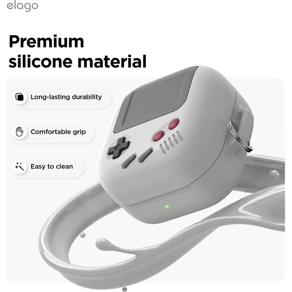 ELAGO Retro GameBoy pouzdro Samsung Galaxy Buds4/Buds4 Pro světle šedé - Pouzdra - Obrázek d_2968239fd82d4268a8d690885dd5c681