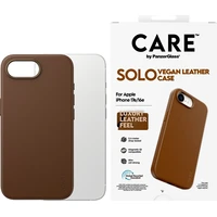 PanzerGlass® CARE SOLO MagSafe kryt z veganské kůže iPhone 17e/16e hnědý - Pouzdra