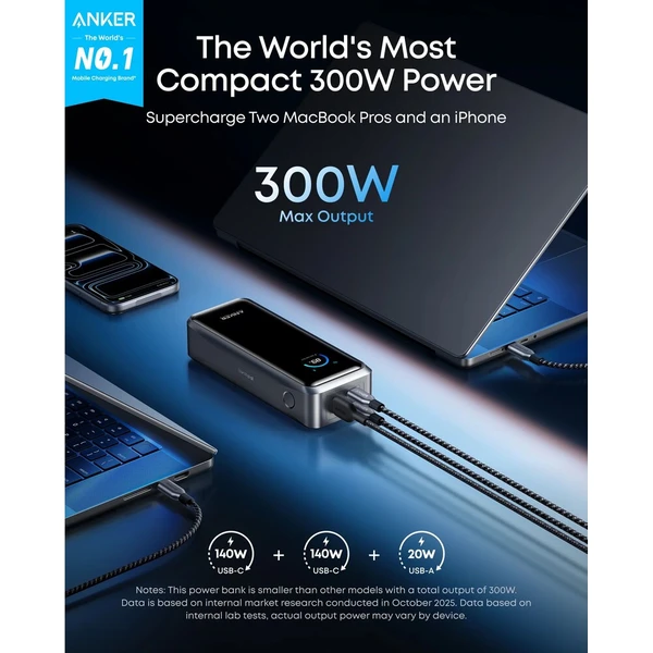Anker Prime powerbanka 26250mAh, 300W černá - Powerbanky - Obrázek d_2dd1fc84b62b4cdea6bde5482e0dfaa8