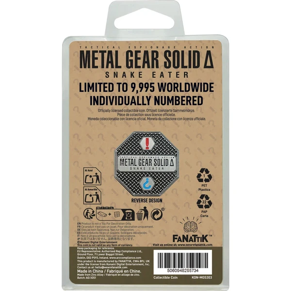 Sběratelská mince Fanattik Metal Gear Solid Delta - Naked Snake Limited Edition - Mince - Obrázek d_2f0fe941a59b461584435d8b6d318702