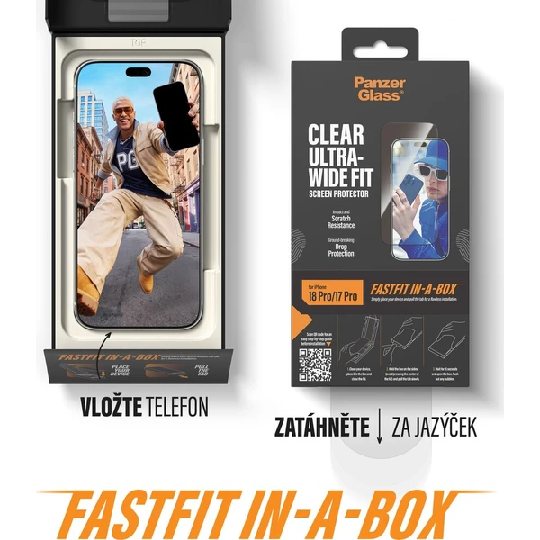 PanzerGlass Ultra-Wide Fit sklo Apple iPhone 18 Pro/17 Pro s bezprašným instalačním boxem - Ochranné folie a skla - Obrázek d_33a57bfb31d04d399e9d8b956b4e1cfb