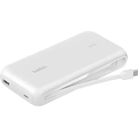 Belkin BOOST CHARGE™ USB-C PowerBanka s integrovaným USB-C kabelem, 20000mAh, PD, 30W bílá - Powerbanky