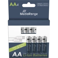 MediaRange nabíjecí USB-C Li-Ion baterie Mignon AA 1,5V 1400 mAh 4ks - Baterie