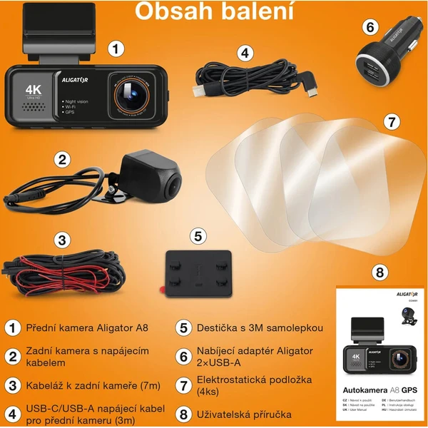 Aligator A8 autokamera přední + zadní, GPS 4K černá - Kamery - Obrázek d_3593d1fb5851465f87556599433a041e