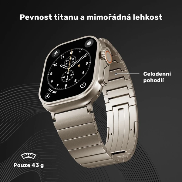UNUM by Epico Titanium Watch Band řemínek Apple Watch 42/44/45/46/49 mm přírodní titan - Řemínky - Obrázek d_371029ad402940d086c03579fb656108