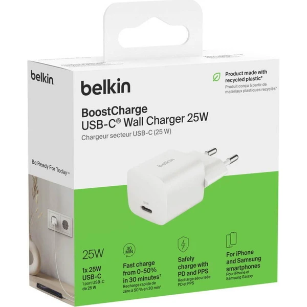 Belkin BOOST CHARGE™ 25W USB-C Power Delivery PPS nabíječka bílá - Nabíječky - Obrázek d_38089b0471c547b5b152dc378dd9ac7a