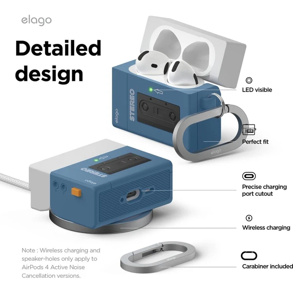 ELAGO Cassette Player pouzdro Airpods 4 tmavě modré - Pouzdra - Obrázek d_39693019e9a24323bf3ccd55263d6508