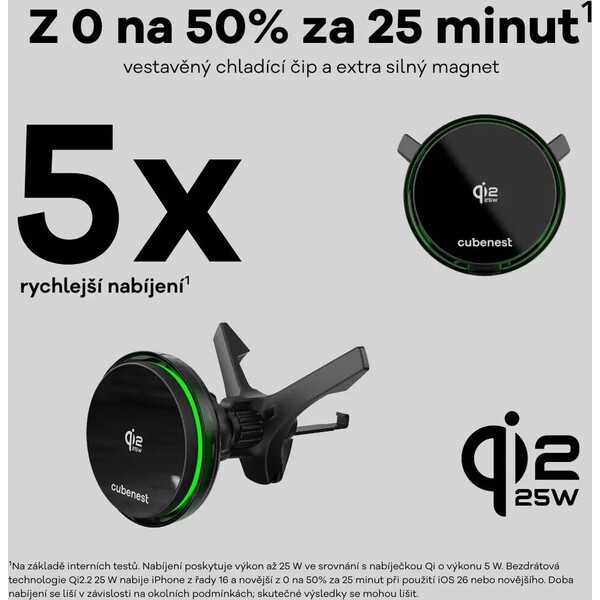 CubeNest SQ1C4 Qi2.2 držák do auta s 25W nabíjením černý - Držáky - Obrázek d_39b7f8c9e81a4a40a0482f2f3fefec19