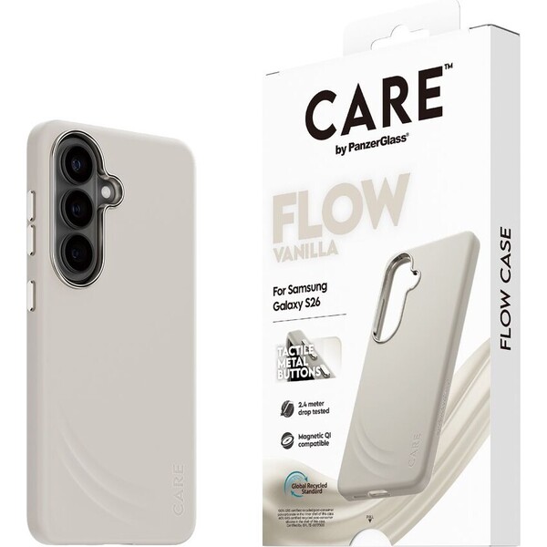 PanzerGlass® CARE Flow Qi kryt Samsung Galaxy S26 Vannila