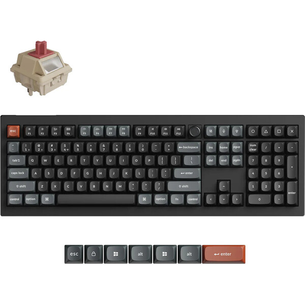 Keychron V6 Ultra 8K Keychron Silk POM Red (US) černá Černá