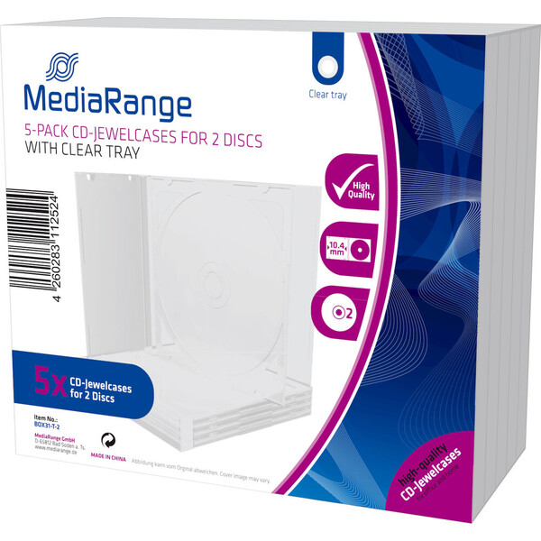 MediaRange 2 CD BOX31-T-2 Čirá