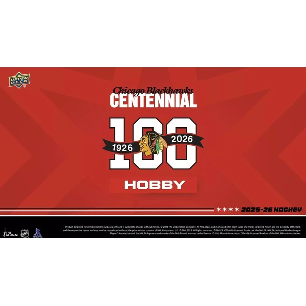 Hokejové karty 2025-26 Upper Deck Chicago Blackhawks Centennial Hobby Box - Hokejové karty - Obrázek d_3d3baa33f2ce4db9aa74a69704b9c96d