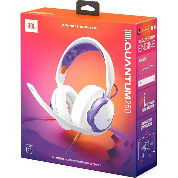 JBL Quantum 250 herní sluchátka bílá/fialová - Sluchátka - Obrázek d_3e109f8c88d045a7b186677e2c9f5fbb