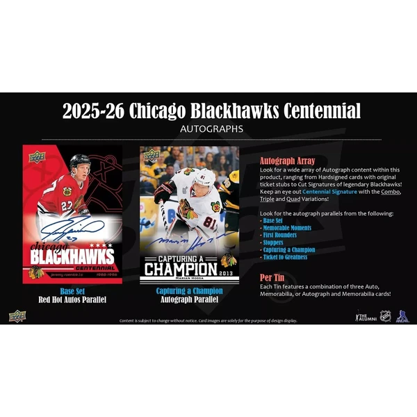 Hokejové karty 2025-26 Upper Deck Chicago Blackhawks Centennial Hobby Box - Hokejové karty - Obrázek d_3e8ea7de19ee4e2b9c204b827622855c
