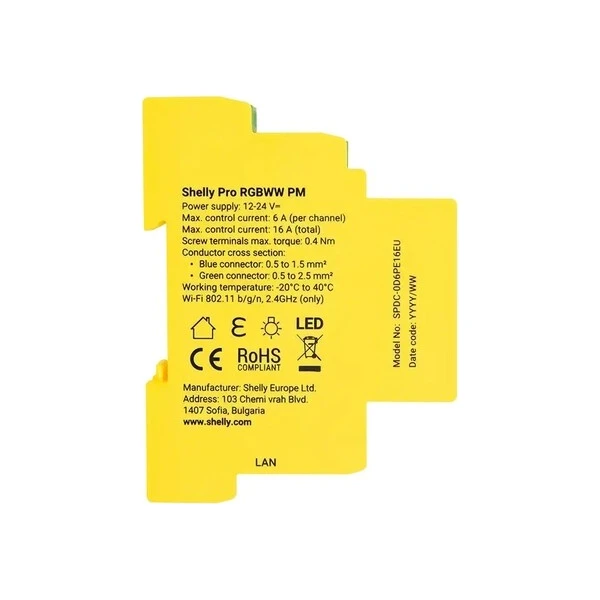 Shelly RGBWW Pro WiFi modul řízení LED pásků žlutý - Spínací moduly - Obrázek d_448cb2c8e5ac4a70bdb96ec6d9339f2f