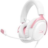 HyperX Cloud III herní headset bílý/růžový - Sluchátka