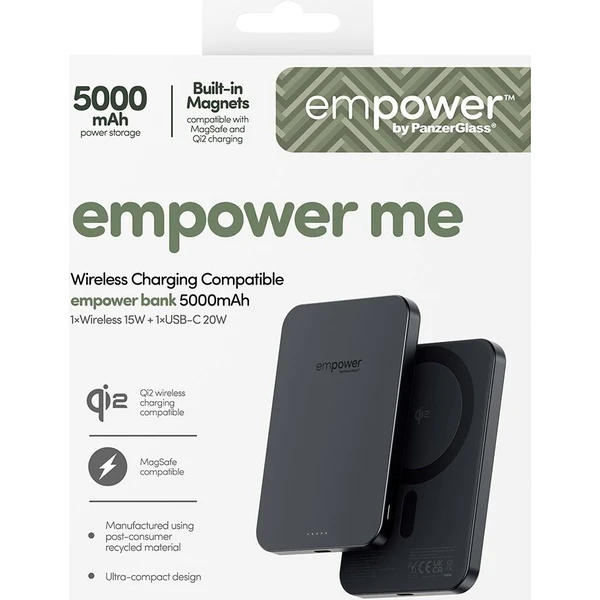 PanzerGlass® empower bezdrátová Qi2 powerbanka 5000 mAh, MagSafe, černá - Powerbanky - Obrázek d_46cd463aa7854367bc5a507c76c5a2c0