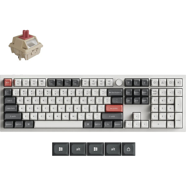 Keychron Q6 Ultra 8K Keychron Silk POM Red (US) bílá Bílá