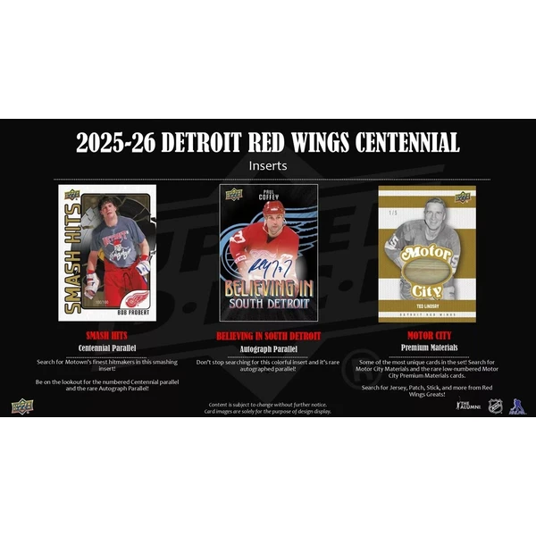 Hokejové karty 2025-26 Upper Deck Detroit Red Wings Centennial Hobby Box - Hokejové karty - Obrázek d_4b9eb6100cf14f2693964e29ff3543e3