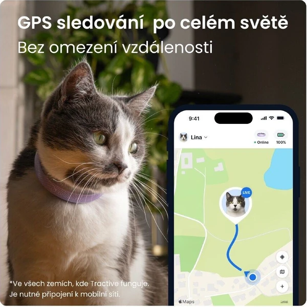 Tractive CAT 6 Mini chytrý GPS lokátor pro kočky levandulový - GPS moduly - Obrázek d_4c99bfaa004743d7ba38b9ac3f8643f7