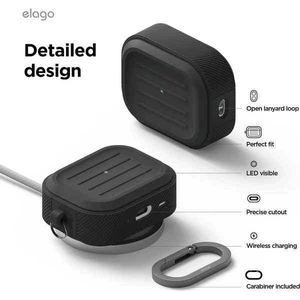 ELAGO Armor Hang Case pouzdro pro Apple Airpods Pro 3 černé - Pouzdra - Obrázek d_4d5ea9f2b4554479994fa057fbf26e4d