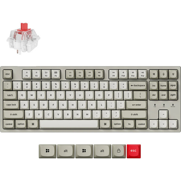 Keychron C1 Pro 8K Keychron Super Red (US) retro Béžová