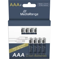 MediaRange nabíjecí USB-C Li-Ion baterie Micro AAA 1,5V 500 mAh 4ks - Baterie