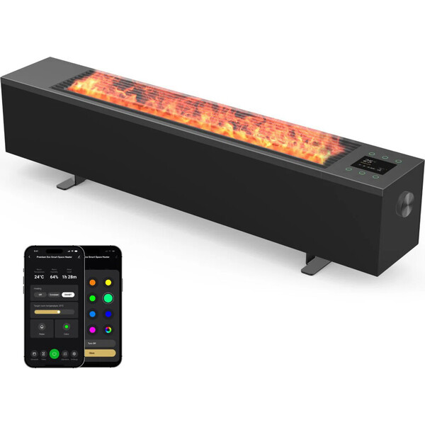 AENO FH2S chytré topení 2000W, efekt plamene černé