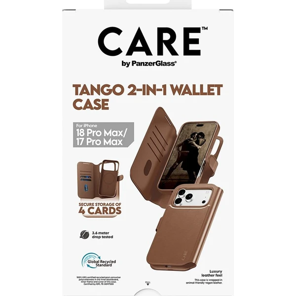 PanzerGlass CARE Tango 2v1 Wallet MagSafe pouzdro Apple iPhone 18 Pro Max/17 Pro Max hnědé - Pouzdra - Obrázek d_537b5fdfeb6f46c8b7452a8b31830e66