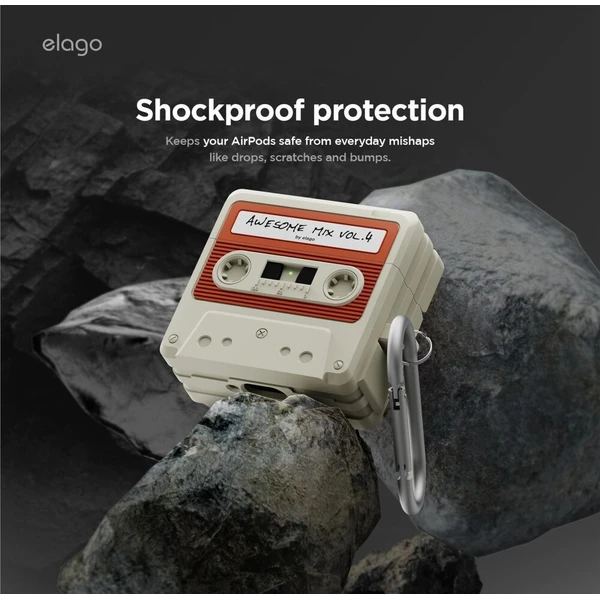 ELAGO Cassette TAPE pouzdro Airpods 4 béžové - Pouzdra - Obrázek d_53849035eb244327b799e3fc290c3343