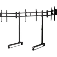 Next Level Racing Round Tube Freestanding Triple Monitor Stand samostatný stojan pro 3 monitory - Díly kokpitu