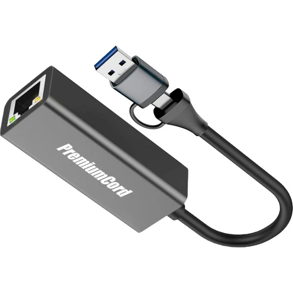 PremiumCord USB-C/USB-A Gigabit síťový adaptér - Síťové adaptéry - Obrázek d_5caef6cdbb94470380357e104175df67