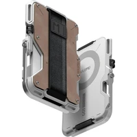 Aulumu G03 Multi-Tool Magnetic Metal Wallet MagSafe peněženka Genuine Leather Cover - Peněženky
