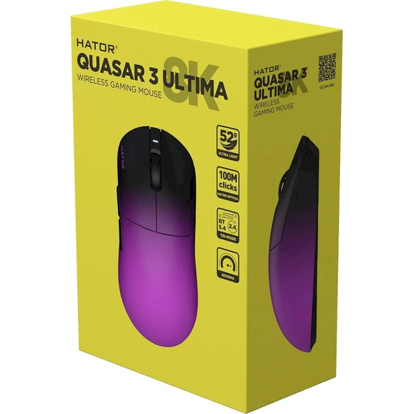 HATOR Quasar 3 ULTIMA 8K bezdrátová herní myš černo fialová - Myši - Obrázek d_5e595e60dda74b87824ff013d5cebc91