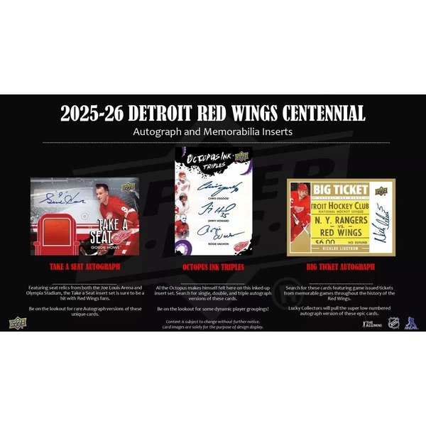 Hokejové karty 2025-26 Upper Deck Detroit Red Wings Centennial Hobby Box - Hokejové karty - Obrázek d_5f0344f4e2c0452c8bf6848475f3fa1f