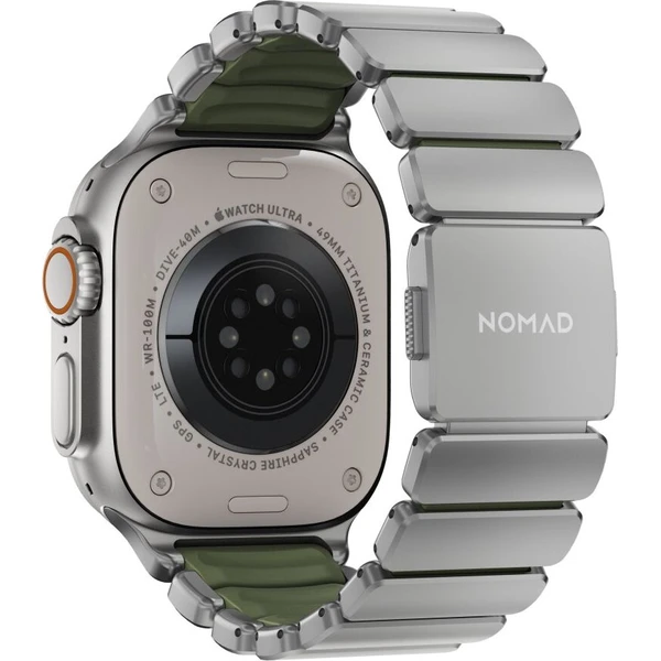 Nomad Stratos Band FKM řemínek Apple Watch 45/46/49mm Natural Titanium Forest Green - Řemínky - Obrázek d_616dcb471cdf4403a12a20a196306a51