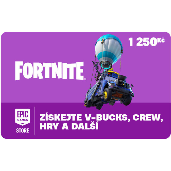 Dárková karta Fortnite 1250 CZK (online kód)