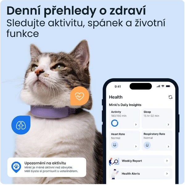 Tractive CAT 6 Mini chytrý GPS lokátor pro kočky levandulový - GPS moduly - Obrázek d_63e0e404adca458285e7bd7f7aa11280