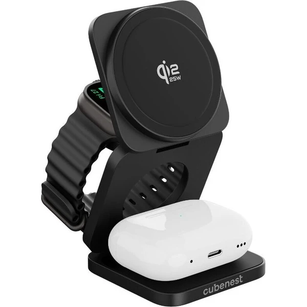 Cubenest SQ312 Ultra Qi2.2 (MagSafe) 3v1 nabíječka (35W) černá - Nabíječky - Obrázek d_6432102aab5a41acb4db60e8cd603843