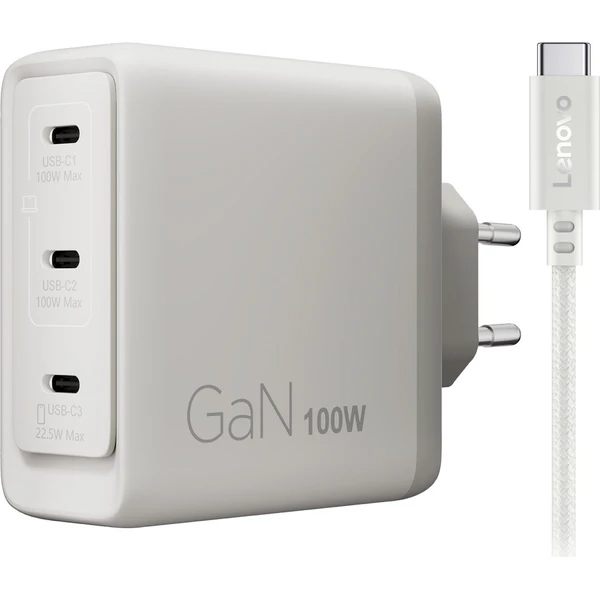 Lenovo Multi-port USB-C GaN 100W napájecí adaptér bílý - Síťové adaptéry - Obrázek d_6465b4148dae4764a8362eccaf8d0f4c