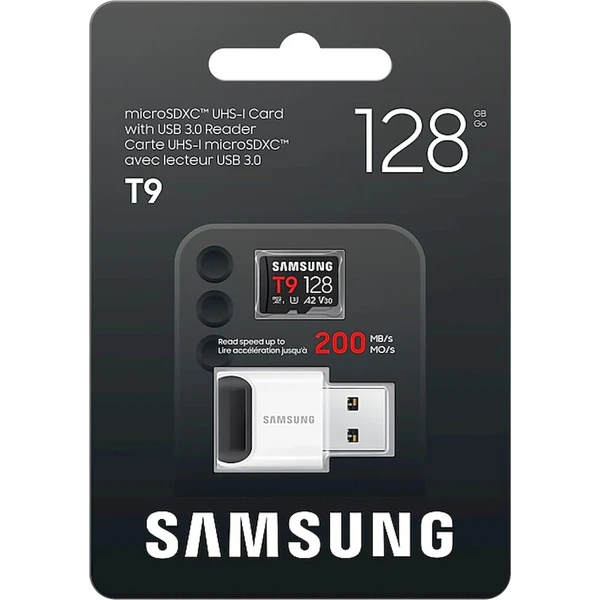 Samsung T9 microSDXC 128GB + USB adaptér - Paměťové karty - Obrázek d_680eb9ace107478b8590a41cce90ff17