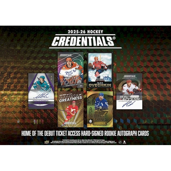 Hokejové karty 2025-26 Upper Deck Credentials Hockey Hobby Box - Hokejové karty - Obrázek d_6838239a41564090992212e2ab83eefa