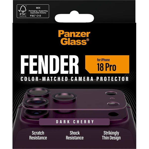 PanzerGlass FENDER hliníková ochrana fotoaparátu iPhone 18 Pro Dark Cherry (fialový) - Ochranné folie a skla - Obrázek d_684121466b7d4a9e853500704ed1b09e