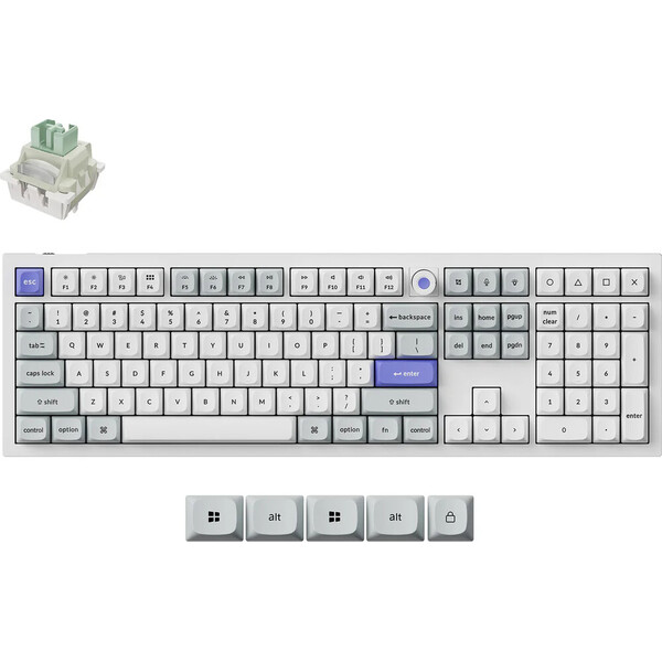 Keychron Q6 HE 8K Keychron Ultra-Fast Lime (US) bílá Bílá