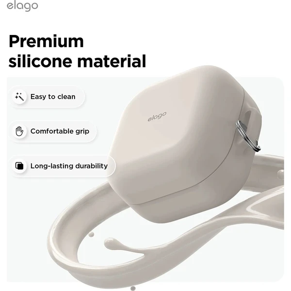 ELAGO Silicone Hang Case pouzdro pro Samsung Galaxy Buds4/Buds4 Pro světle růžové - Pouzdra - Obrázek d_6a2f932680644a6886688c5040090427