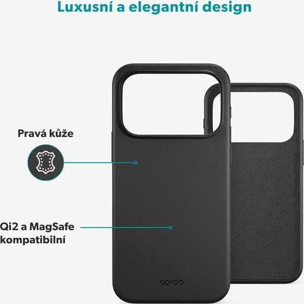 Epico Leather Pro Mag+ MagSafe/Qi2 kožený kryt iPhone 17 Pro/18 Pro černý - Pouzdra - Obrázek d_6b563e04446f4aa3b6d95ede3b08f810