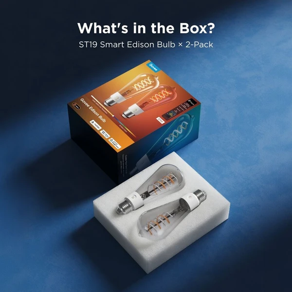 Govee Smart žárovka ST64 RGBWW 5W-40W 500lm E27 Long Life, Matter (2ks) - Žárovky - Obrázek d_70ace3cc2dc94b75881379d7d2e3457d