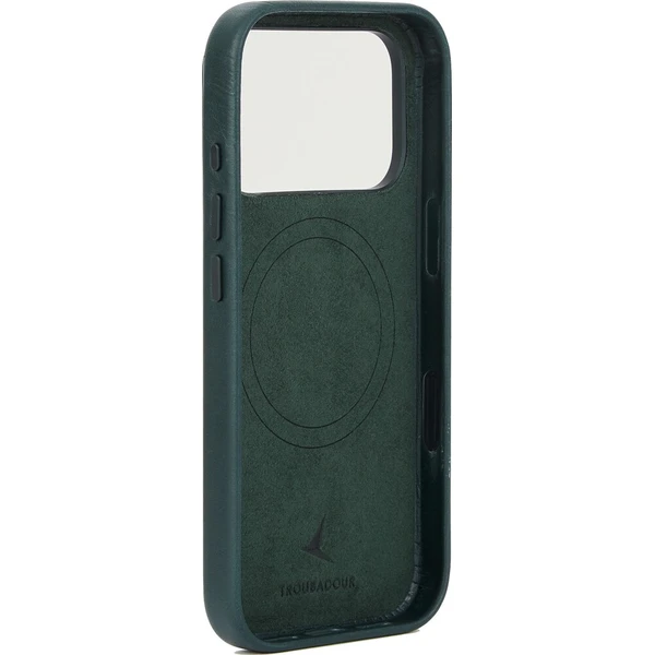 Troubadour Full Leather MagSafe kožený kryt iPhone 17 Pro Max/iPhone 18 Pro Max Obsidian Green - Pouzdra - Obrázek d_716b4f3be1f44e73bdeced8bdc3621fa