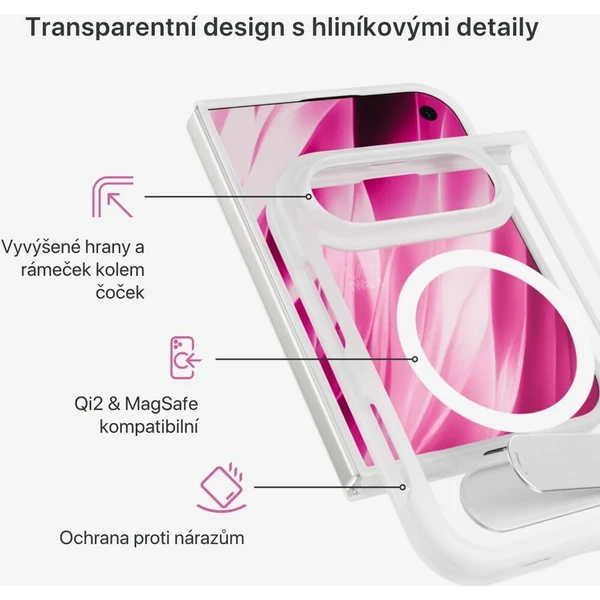 iWant HeroStand Mag+ MagSafe kryt se stojánekm iPhone Duo matně transparentní - Pouzdra - Obrázek d_729524d6aba94e17a9630bda1a931305