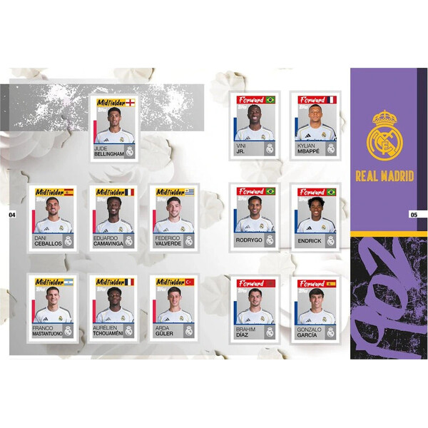Topps fotbalové samolepky Real Madrid 2025/2026 – Album Complete Set - Sběratelské karty a nálepky - Obrázek d_73f2d38f656e4c998926a979e27881c0